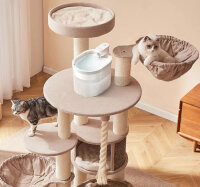 PET-ZERO Kabelloser Katzenbrunnen, mit Akku-Kabel, weiss, inkl. 6 Filtern