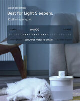 PET-ZERO Kabelloser Katzenbrunnen, mit Akku-Kabel, weiss, inkl. 6 Filtern